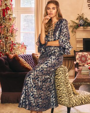 Bellina Silk Maxi Caftan